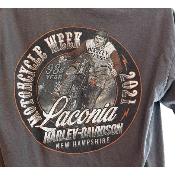 HARLEY Davidson Mens Large LACONIA New Hampshire Bike Week T Shirt 98th Year - Picture 3 of 8